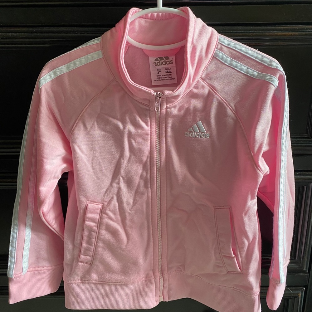 Adidas jacket pink toddler girl size 3